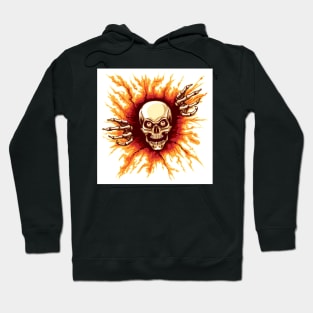 Skull Rising from Hell Vector Illustration Hoodie